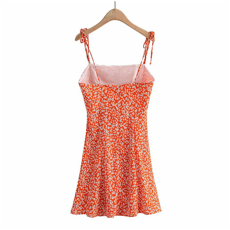 Robe fleurie sexy dos nu de style vacances 7093
