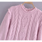 Pullover im Vintage-Palace-Stil mit Blasenärmeln 7308