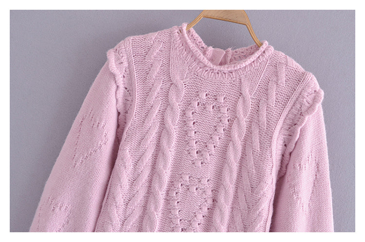 Pullover im Vintage-Palace-Stil mit Blasenärmeln 7308