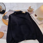 Design sense hollow out stand collar Pullover thin top  6181