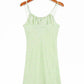 Small fresh wave dot print dress high waist suspender skirt  7067