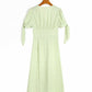 V-Ausschnitt, einreihig, Slim Fit, grün, geblümte Schleifenmanschetten, langes Damenkleid 7062
