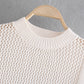 Neues süßes Strickoberteil 7341 mit ausgehöhltem Detail und halbhohem Halsausschnitt