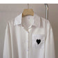 Chemise ample à manches longues avec poche d'amour personnalisée Haut à revers 6430