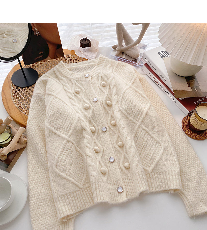 Einfarbiger Top-Design-Pullover im Retro-Stil im koreanischen Stil 5991