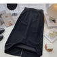 Retro casual slim split high waist A-line skirt  5772