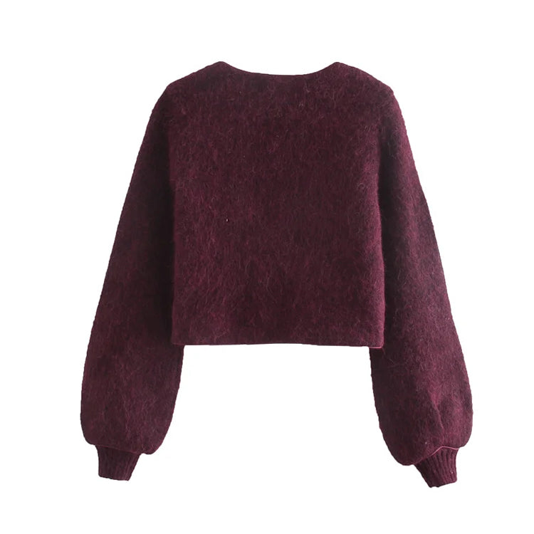Manteau fin taille haute à col en V rétro français 7184