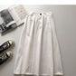 Solid Hong Kong style leisure high waist A-shaped medium and long skirt  5693