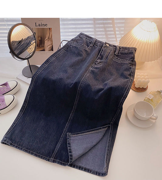 Rock in A-Linie mit neuem koreanischem Seitenschlitz-Design 5719