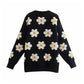 Daisy Hand Crocheted lazy wind loose sweater  7315
