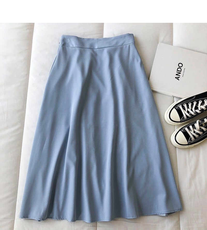New Korean long skirt with gentle and thin temperament  5689