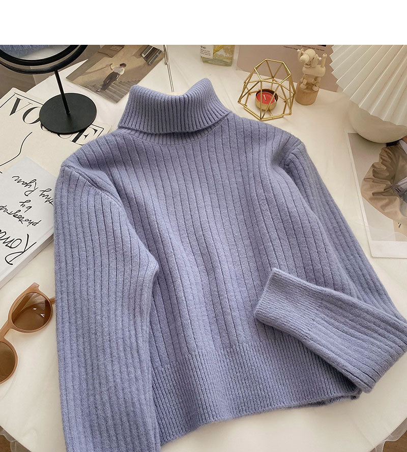Lazy loose short slim long sleeve Pullover Top  6119