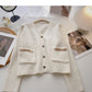Korean small pocket chain design personalized fashionable V-neck top  6082