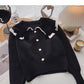 Vintage-Strickjacke mit Schleifenrevers 6193