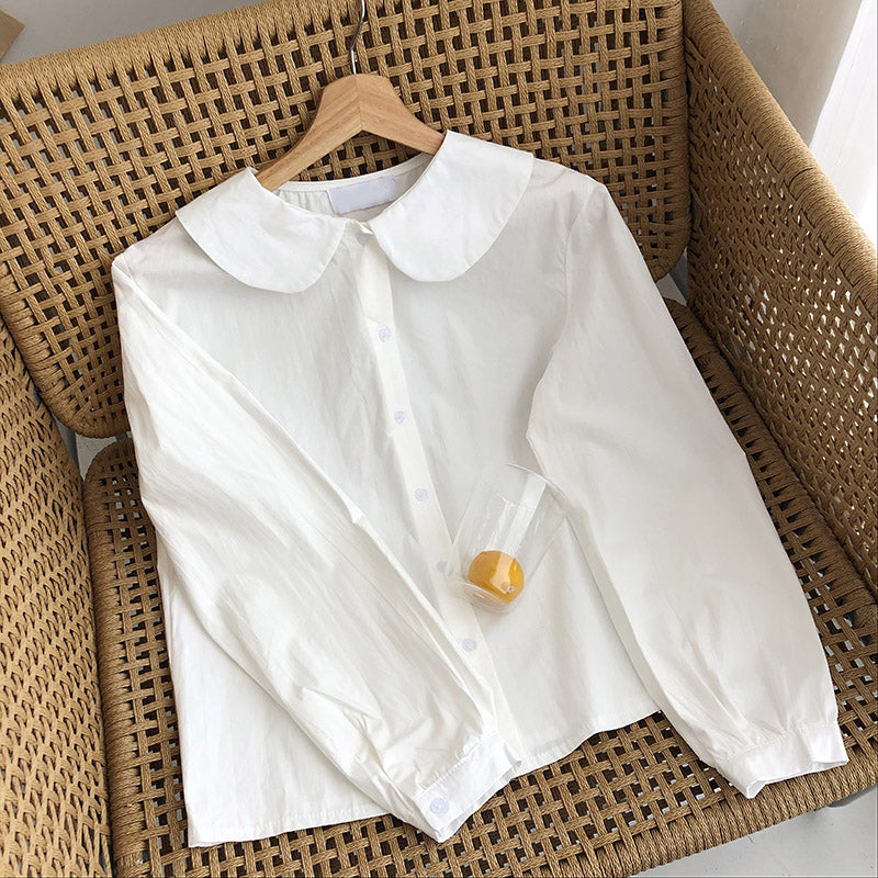 Old age literary style long sleeved shirt  6233