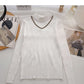 Design sense knitwear stand collar chain long sleeve top  6527