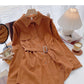 Haut à manches longues avec lacets et ceinture de style coréen 6340