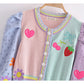 Fruit love embroidered knitted cardigan sweater coat  7310