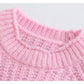 New sweet loose pink spike knit sweater  7316