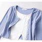 Spice Girl contrast stitched fake two-piece sweater  7176
