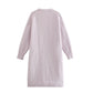 Lazy wind wide elastic pocket long knitted coat cardigan  7469