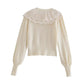 New sweet lace doll neck sweater sweater coat  7161