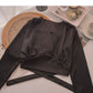 Bandage short design French V-neck blouse  6279