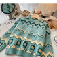 Versatile slim color blocking long sleeve round neck Pullover Sweater Top  6145