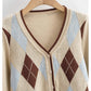 Strickpullover im College-Stil mit Rautenmuster 7517