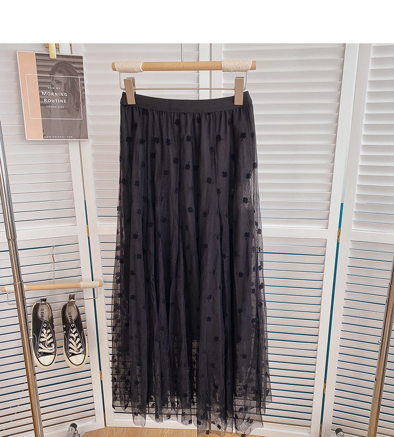 New Korean version of foreign style super fairy A-shaped long skirt  5803