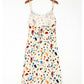 French color dot print backless lace up bow suspender dress  7049