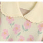 Round Lapel printed sweater baby collar sweater  7167