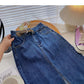 Koreanische Version des Rocks 5702 in A-Linie mit hoher Taille und geteilter Taille im Hongkong-Stil