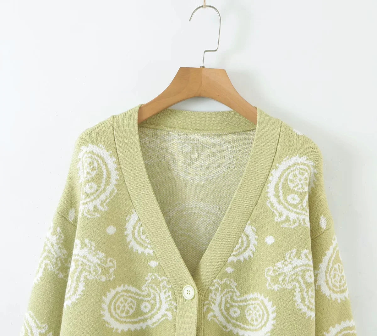 Pullover mit V-Ausschnitt, Lazy-Style, lockere, langärmlige Strickjacke 7264