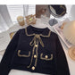 Xiaoxiangfeng sweater cardigan Vintage short top  6103