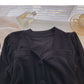 New Korean side pleated slim slim long sleeve top  6344