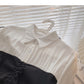 Shirt Female Minority design color matching drawstring fake two pieces  6287