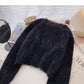 Solid imitation mink sweater thin top  6086