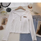 Design sense niche slim V-neck short knit top  6666