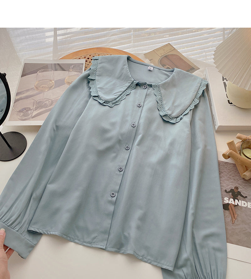 New Korean slim and age reducing foreign style long sleeved top  6379
