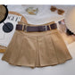 Versatile little high waist A-line umbrella skirt with belt  5607