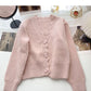 Lazy sweater personality single breasted long sleeved top  6117