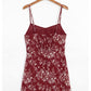 French retro floral waist closing sexy Ruffle Chiffon Dress  7056