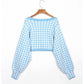 Strickjacke Mädchenoberteil hohe Taille offener Nabelpullover Mantelpullover 7170