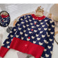 Flocked Love Vintage jacquard nail bead sweater  6198