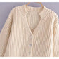 Lazy style leisure temperament loose knit cardigan sweater coat  7365