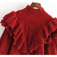 Pull en maille octogonale à superpositions de dentelle polyvalente 7455