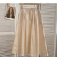 Hong Kong style high waist medium length A-shaped umbrella skirt  5830