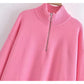 Einfacher und vielseitiger Pullover mit Stehkragen und Reißverschluss 7515