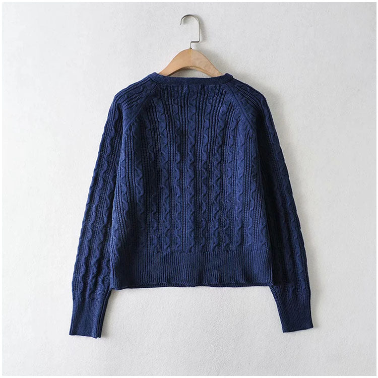 Vintage floret embroidery short sweater  7162